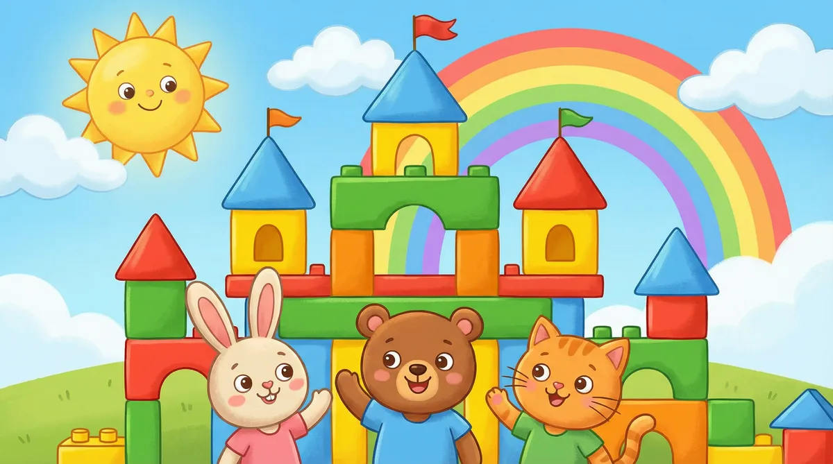 儿童动画 之星 - 积木城堡里的小伙伴们欢乐合影